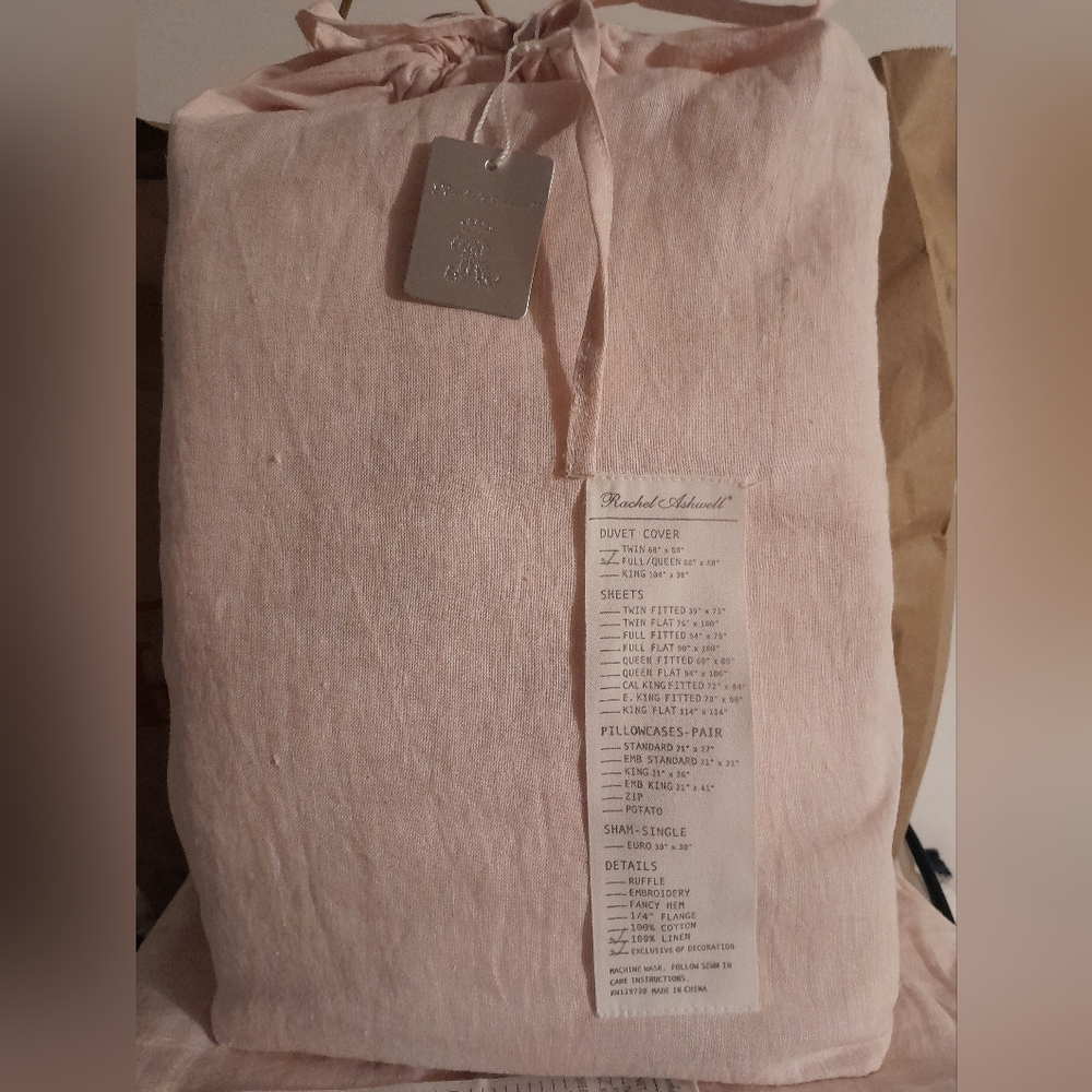 New Rachel Ashwell Simply Shabby PRAIRE WHIPSTITCH PINK FULL/QUEEN DUVET…